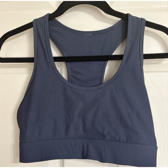 Fabletics Bra Womens Navy Blue Large On / Go Medium Impact Racerback - Picture 1 of 4